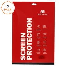 GRIP Tempered Glass Screen Protector for Apple iPad 5 (2017), 6 (2018), Air, Air 2, & Pro 9.7 (5 Pack)