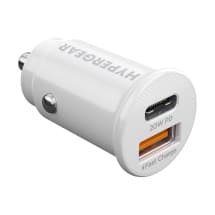 HyperGear 20W Dual Port Mini Fast Car Charger (White)