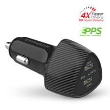 HyperGear 45W PD Dual USB C Speed Boost Car Charger (Black)