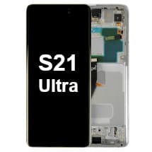 OLED & Frame Assembly for Samsung Galaxy S21 Ultra (Phantom Silver) [OEM Service Pack]