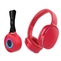 HyperGear Audio Essentials Duo Wireless Headphones & Speaker Set (Red)
