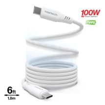 Naztech 6ft Braided USB C to USB C Fast Charge Cable (White)