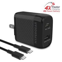 HyperGear 25W Dual Wall Charger & 6ft USB C Cable (Black)