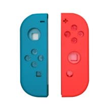 Shell Housing, Rail Components, & Button Set for Nintendo Joy-Con (Neon Red & Blue) [Premium]