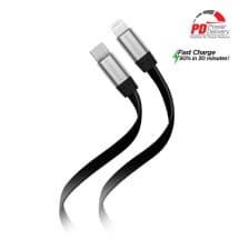 HyperGear 6ft Flexi MFi USB C to Lightning Cable (Black)