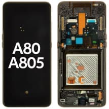 OLED & Frame Assembly for Samsung Galaxy A80 (Phantom Black) [OEM Service Pack]