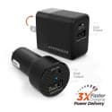 HyperGear 20W PD Dual Port Type Wall & Car Charger Bundle (Black)