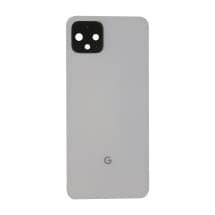Back Glass & Camera Lens for Google Pixel 4 (Clearly White) [Premium]