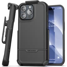 Encased Rebel Case for Apple iPhone 15 Pro (Black)