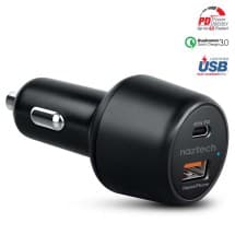 Naztech SpeedMax65 65W PD Dual Port Type Car Charger (Black)