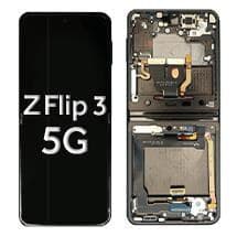 Inner OLED & Frame Assembly for Samsung Galaxy Z Flip3 5G (International, Phantom Black) [OEM Service Pack]