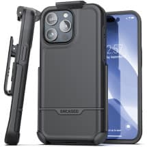 Encased Rebel Case for Apple iPhone 15 Pro Max (Black)