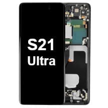 OLED & Frame Assembly for Samsung Galaxy S21 Ultra (Phantom Black) [Aftermarket]