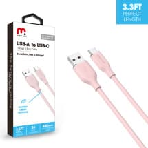 MYBAT Pro 3ft Liquid Silicone USB A to USB C Cable (Pink)