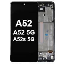 OLED & Frame Assembly for Samsung Galaxy A52, A52 5G, & A52s 5G (Awesome Black) [Aftermarket]
