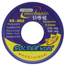 Mechanic Double Rosin Solder Wire (SX-862, 0.6mm, 60G)