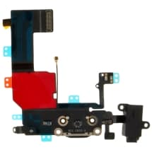 Charge Port & Headphone Jack Flex for Apple iPhone 5C (Black) [Premium]