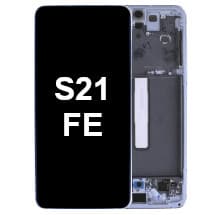 OLED & Frame Assembly for Samsung Galaxy S21 FE (White) [OEM Service Pack]