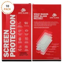 GRIP Tempered Glass Screen Protector for Apple iPhone 6 Plus, 6S Plus, 7 Plus & 8 Plus (10 Pack)
