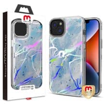MYBAT Pro TUFF Kleer Case for Apple iPhone 14 Plus (Blue Silver Marble)