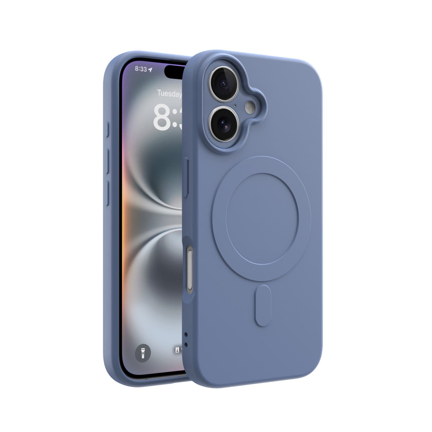 CLICK Slim Silicone Case for Apple iPhone 16 (Purple)