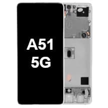 OLED & Frame Assembly for Samsung Galaxy A51 5G (Prism Cube White) [Premium]