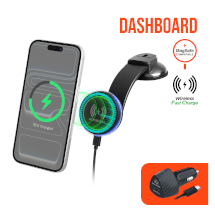 HyperGear 15W Magnetic Fast Wireless Charge Dashboard Mount