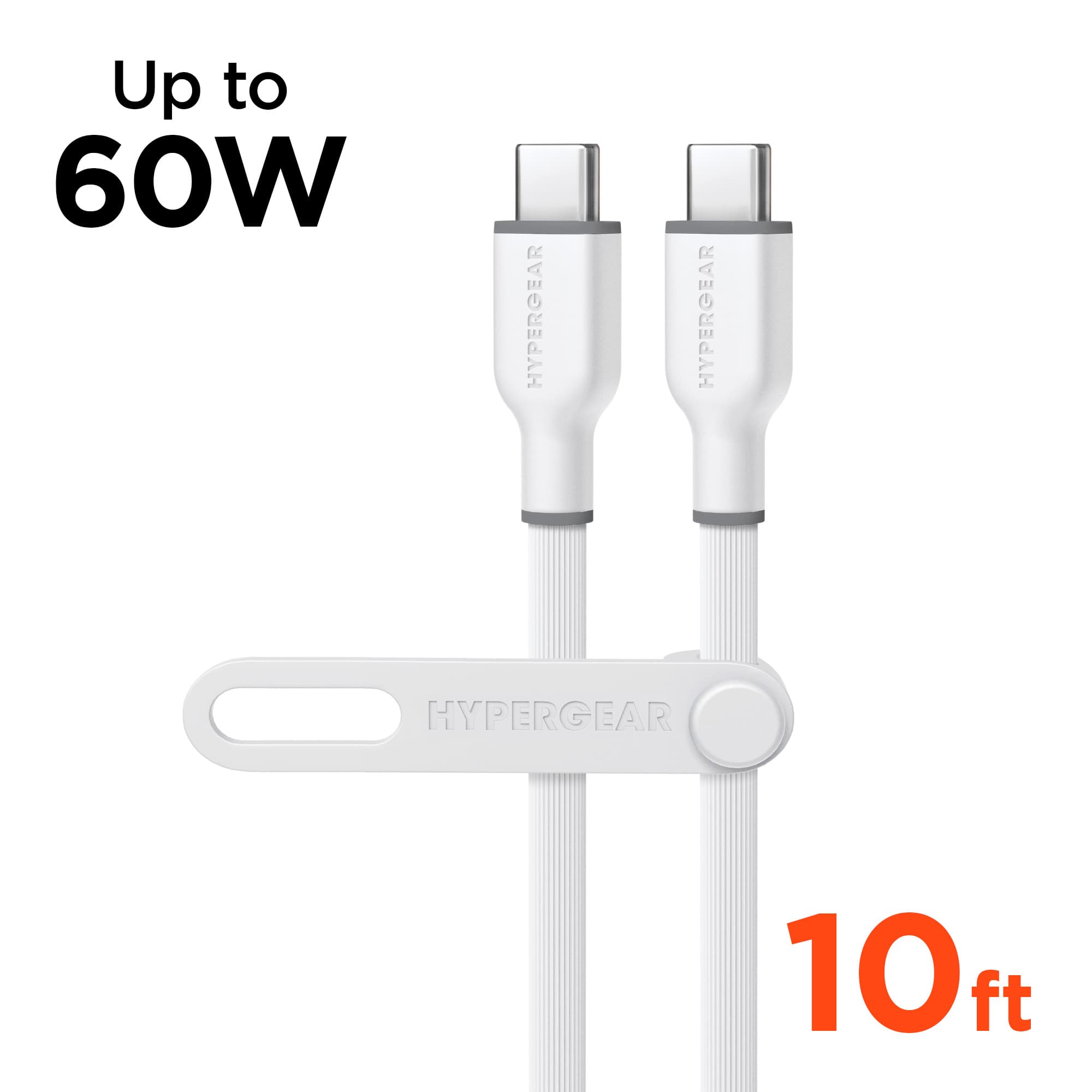 HyperGear 10ft Flexi Pro Fast Charge USB C to USB C Cable (White)