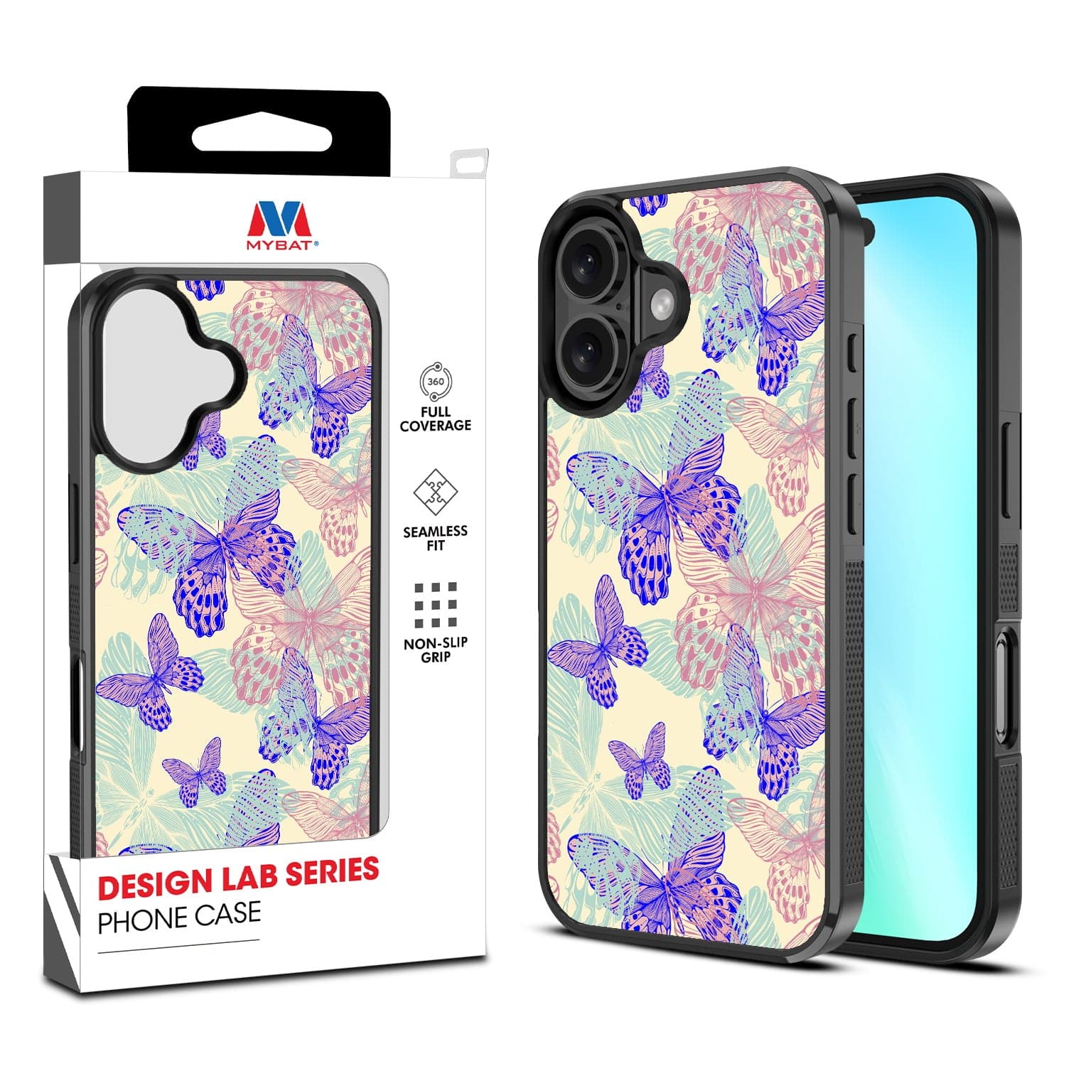 MYBAT Design Lab Case for Apple iPhone 16 (Butterflies)